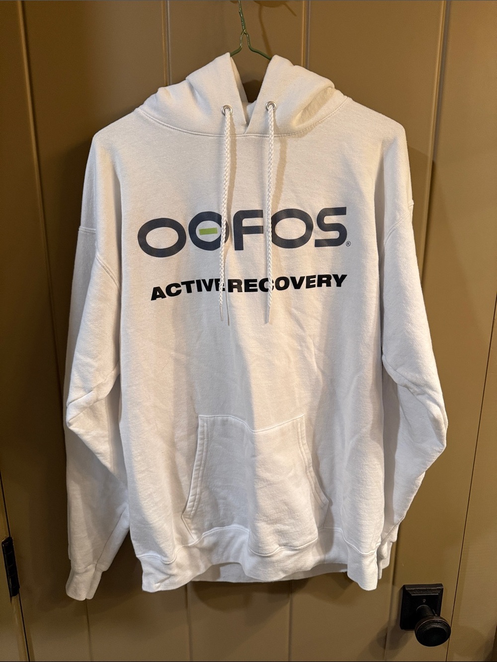 OOFOS White hoodie Sweatshirt with Logo